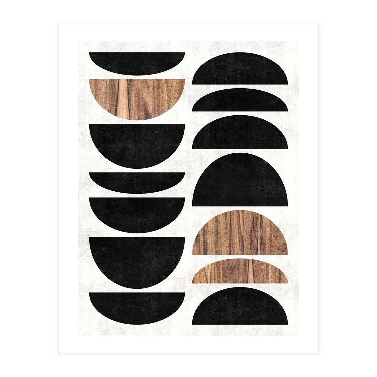 Mid-Century Modern Pattern No.7 - Concrete and Wood (Print Only)