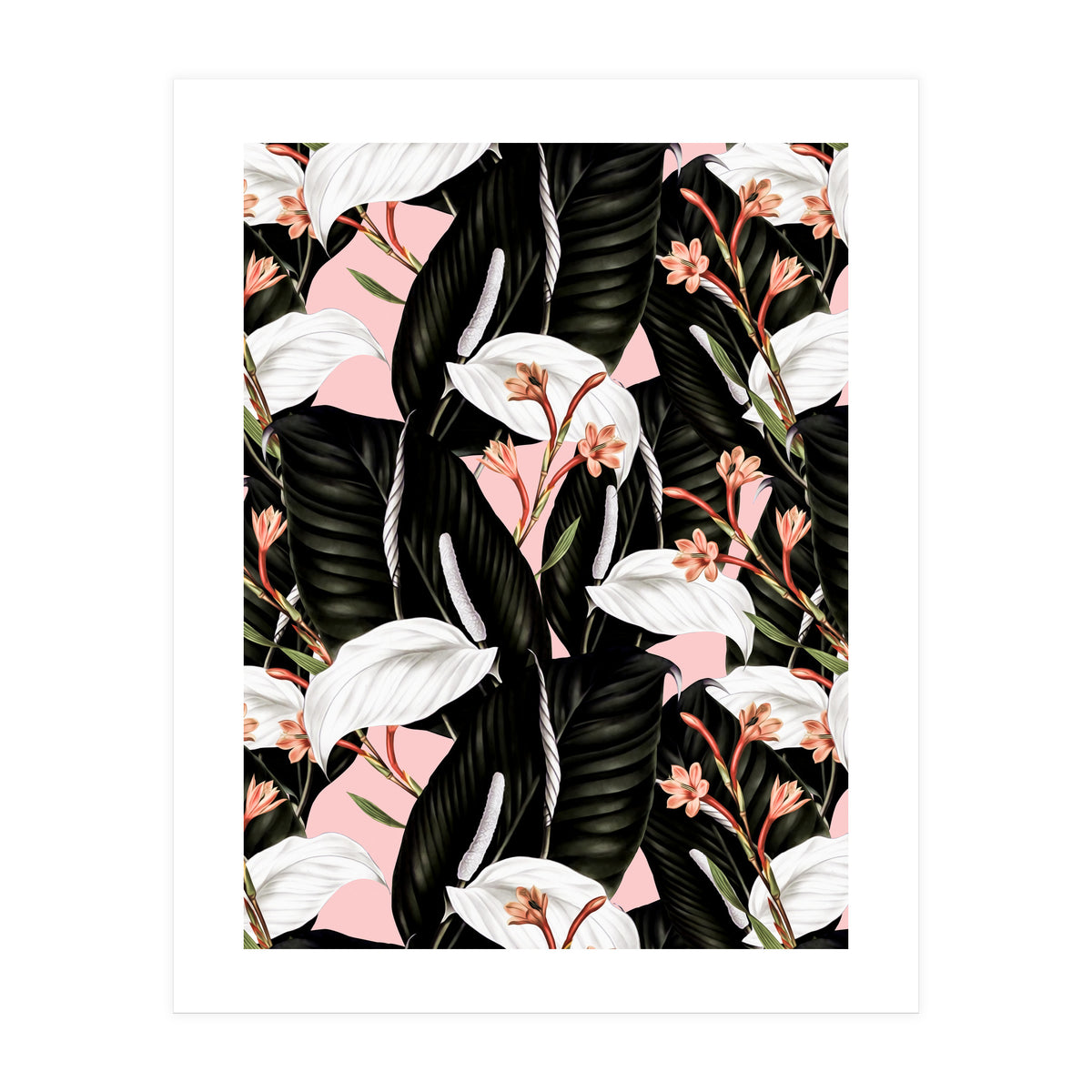 Flowery exotic botanical pink (Print Only)