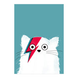 Doozal Cat Bowie White (Print Only) thumbnail