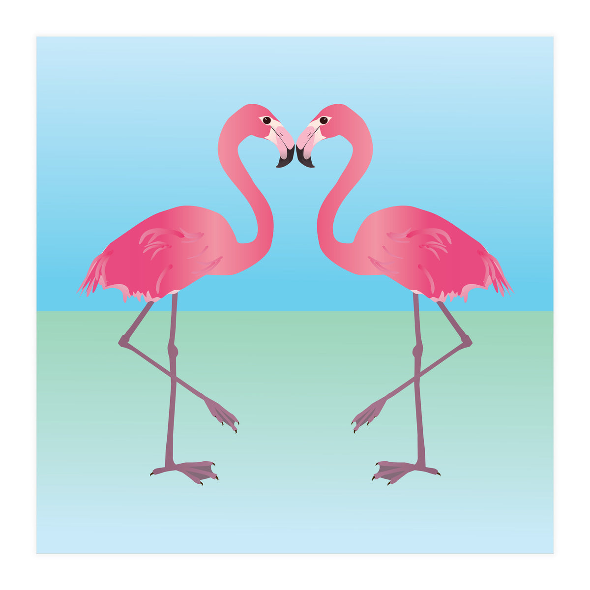 Two Pink flamingo's (Print Only)