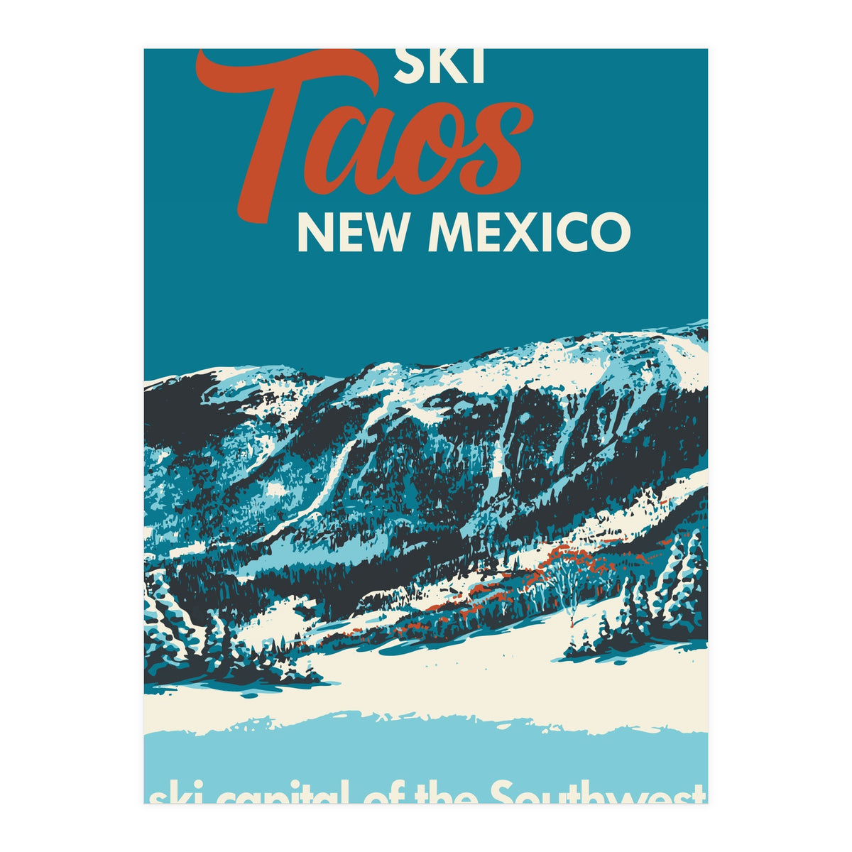 Ski Taos New Mexico vintage poster (Print Only)