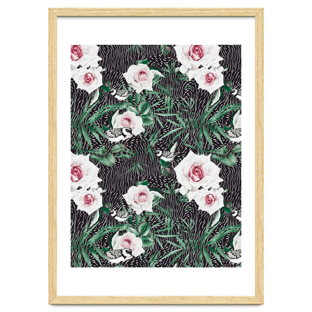 Dark flowery abstract of birds