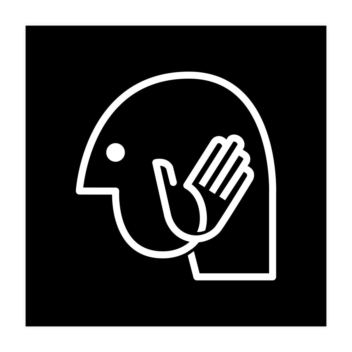 Head Hand_Black (Print Only)