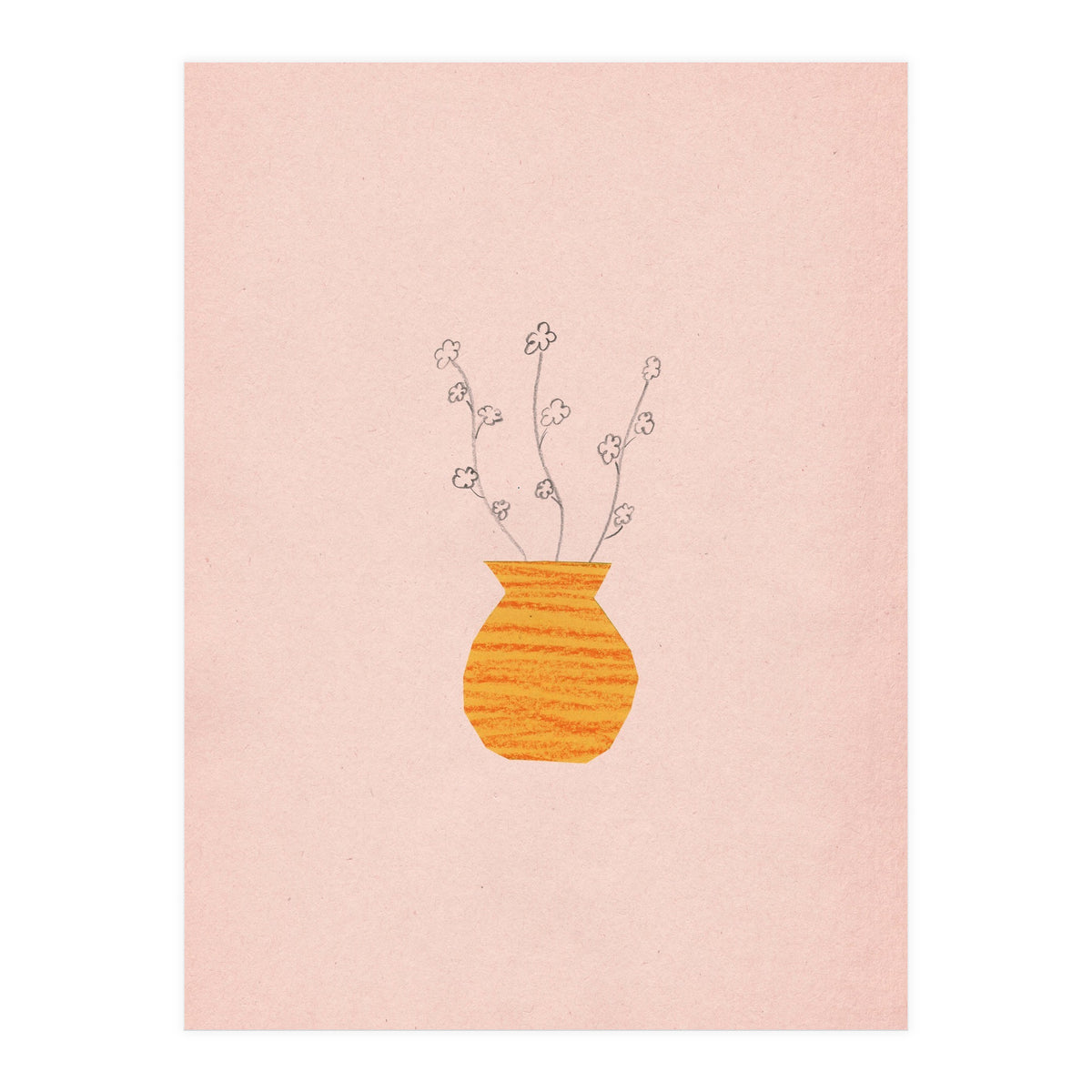 Pink and orange botanical art (Print Only)