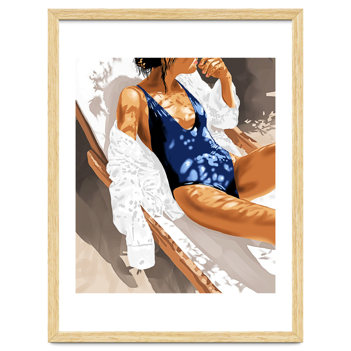 Girls Just Wanna Have Sun Painting, Woman Fashion Swim Beach Vacation Travel Summer Illustration