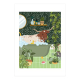 Texas Longhorn Bathing (Print Only) thumbnail
