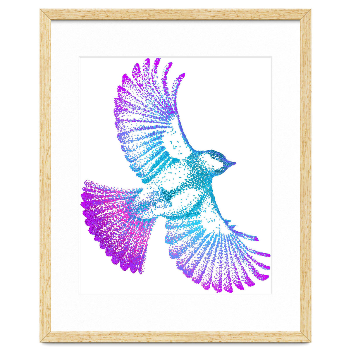 Flying Bird in Electric Blue