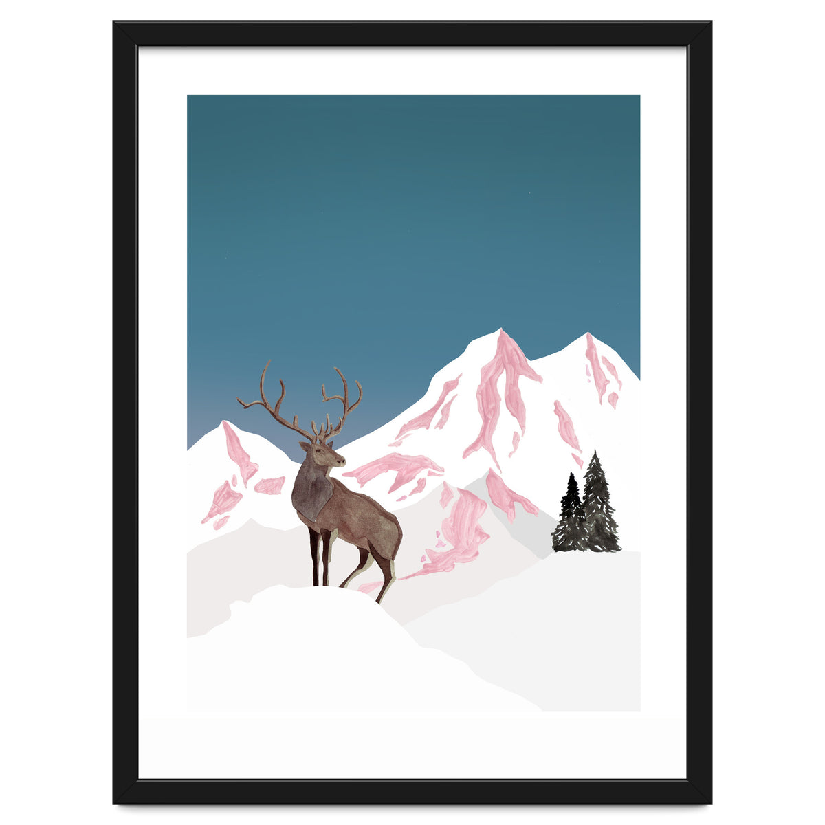 Mountain Love Winter Stag