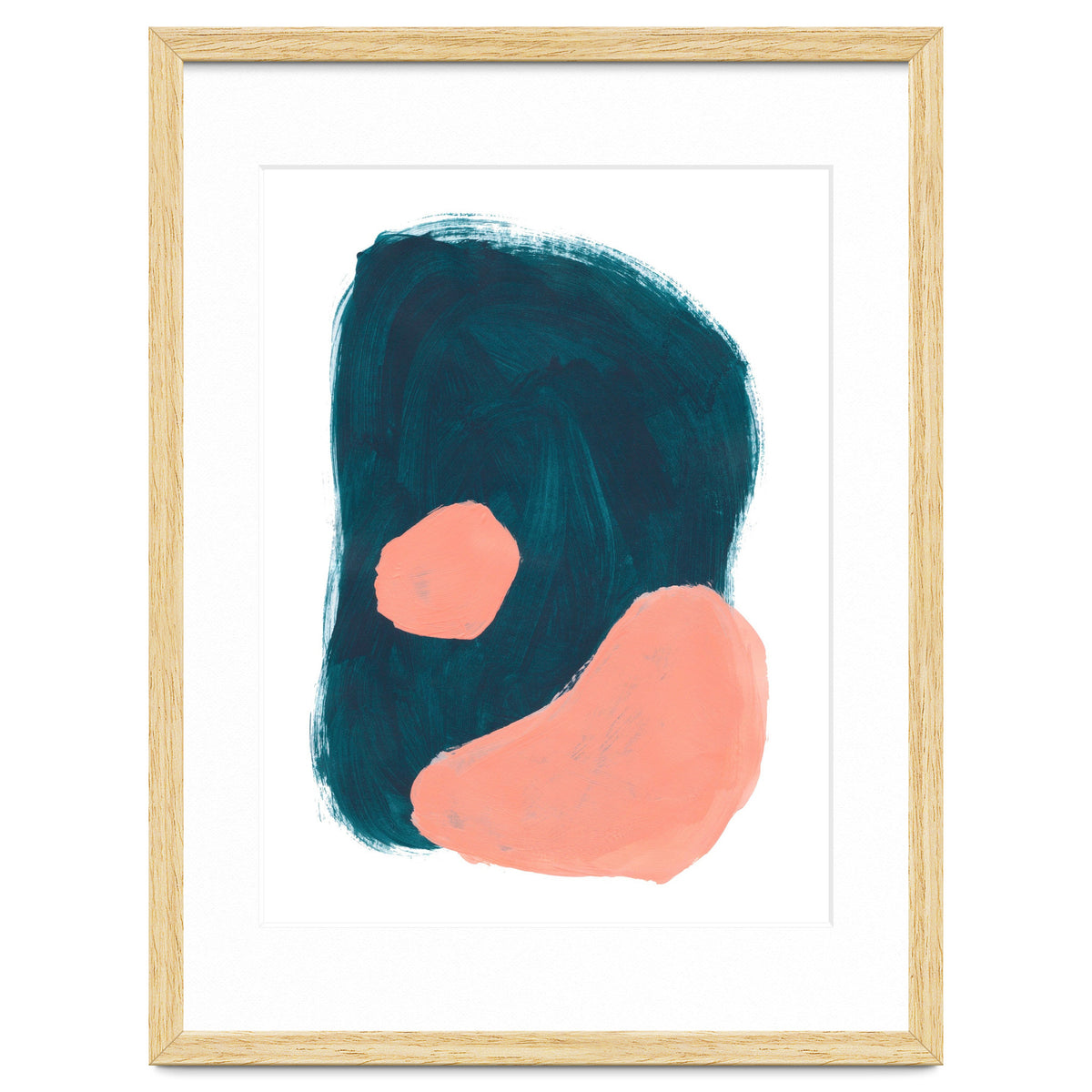 Teal Blob Salmon Bubbles