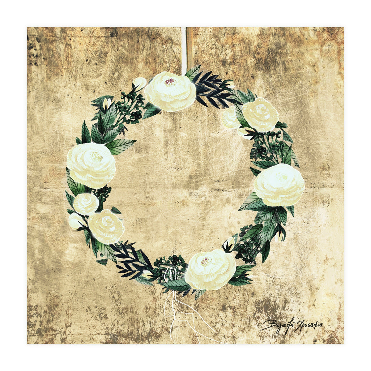 Wreath #White Flowers #Royal collection (Print Only)