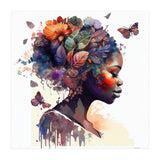 Watercolor Butterfly African Woman #9 (Print Only) thumbnail