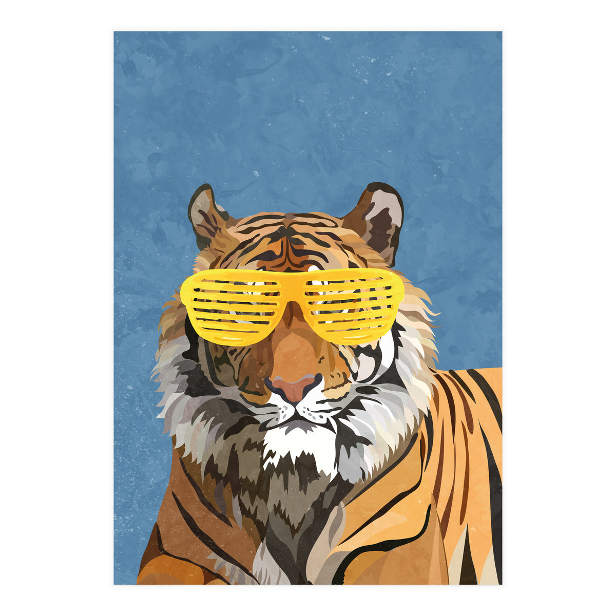 Hip Hop Tiger Yellow and Blue (Print Only)