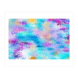 Mixed Emotions, Abstract Blue Colorful Painting, Eclectic Modern Bohemian Shapes Ocean (Print Only) thumbnail