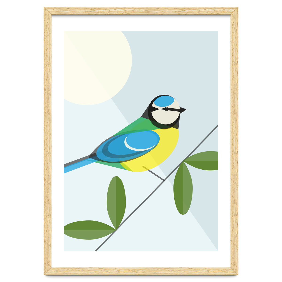 Mid Century Geometric Blue Tit