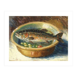 Trout in a Bowl Oil Painting (Print Only) thumbnail