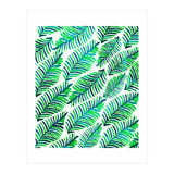 Palm Solace | Tropical Botanical Plants Nature Hand-Painted Watercolor Painting Bohemian Lush Green (Print Only) thumbnail