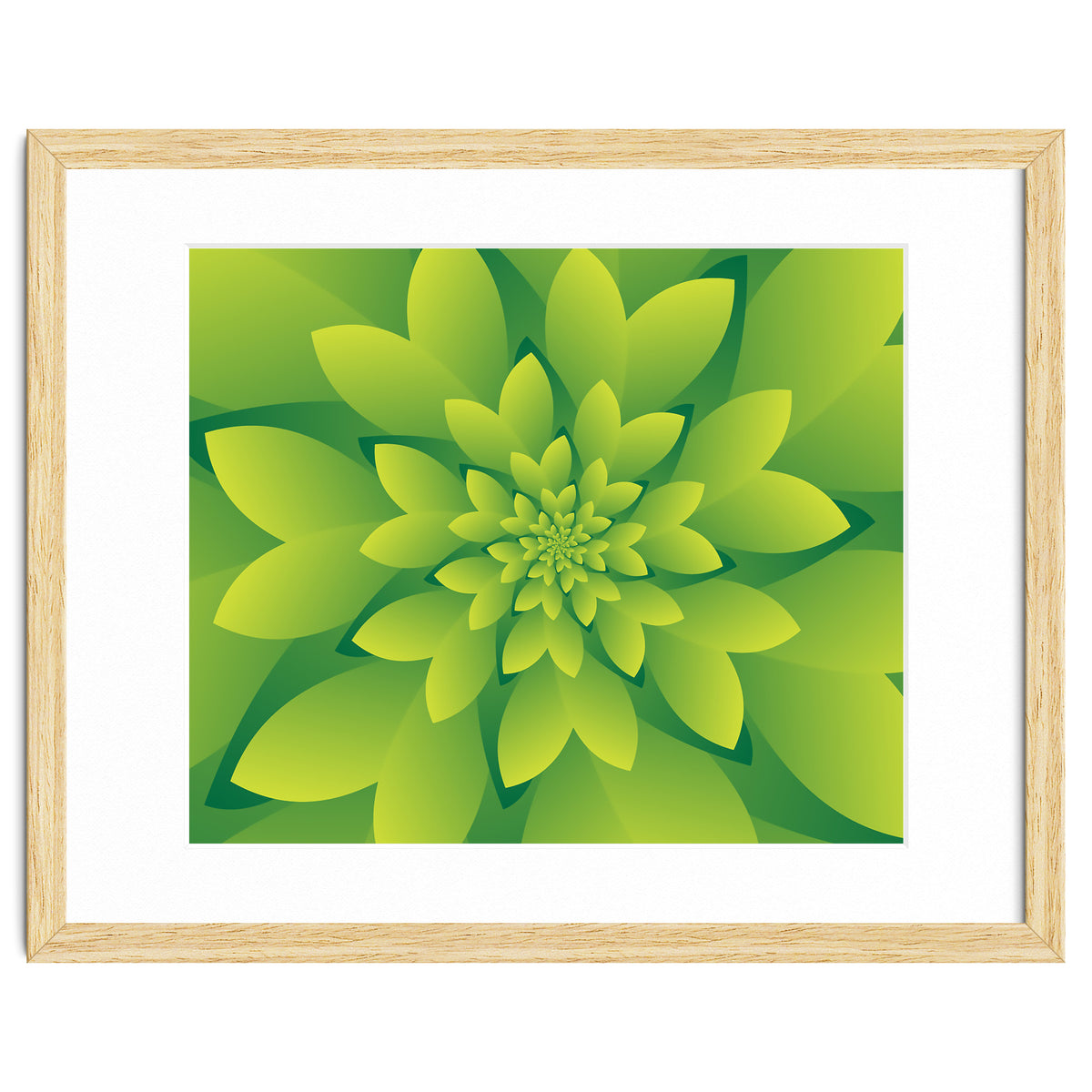 Abstract Green Floral Design 3D ART