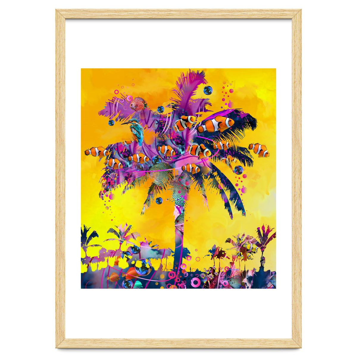 Purple Palm with Fish