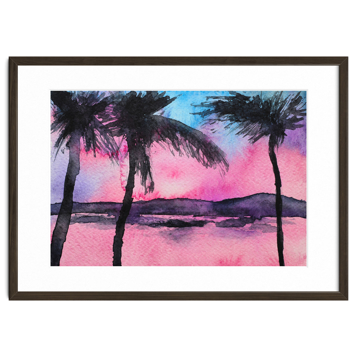 Tropical sunset || watercolor