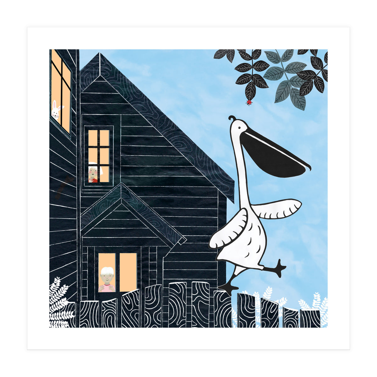 Picket Fence Pelican (Print Only)