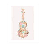 Aqua and Pink Floral Ukulele (Print Only) thumbnail