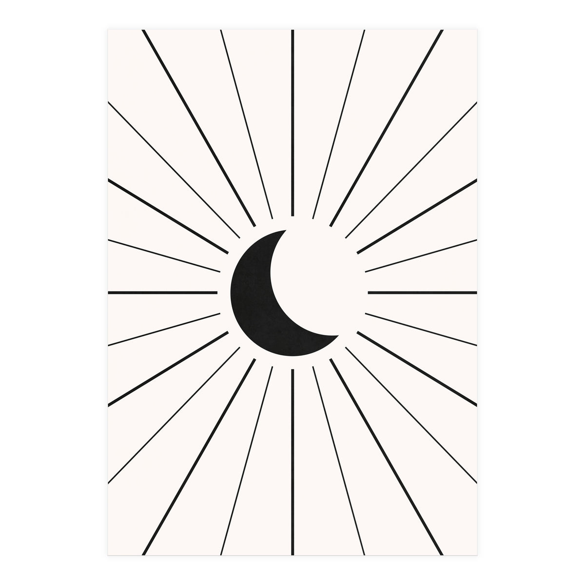 MOON IN LINES - BLACK (Print Only)