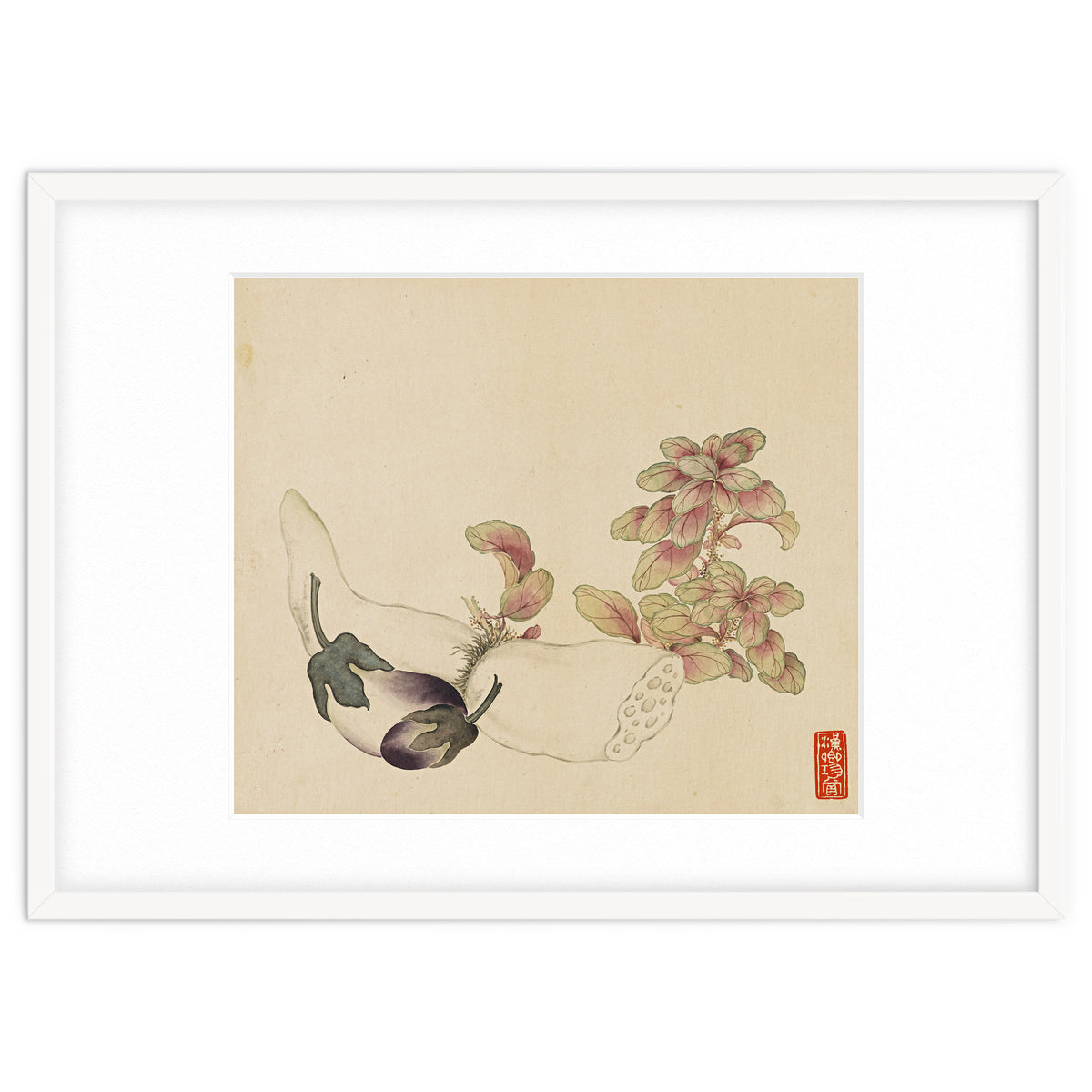 Wang Chengyu ~flowers, Vegetables, Fruits, Eggplant, Lotus Root