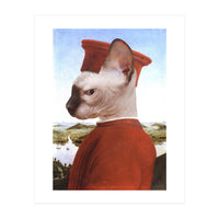 Portrait of a Sphynx Cat as Federico da Montefeltro (Print Only)