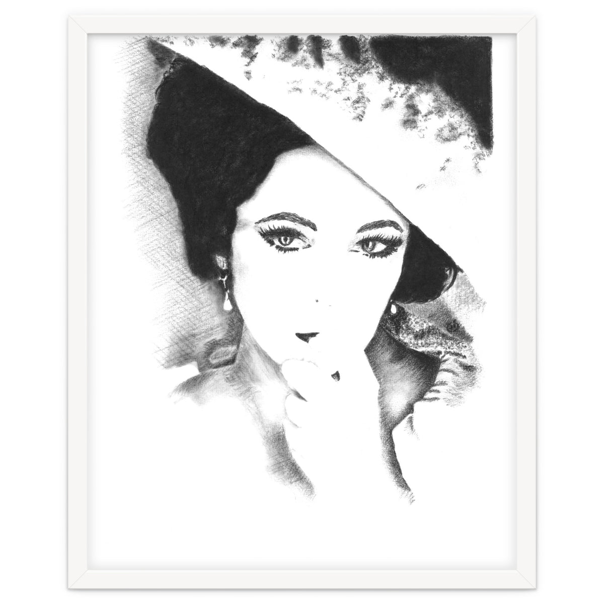 'Liz' - Elizabeth Taylor Charcoal Portrait