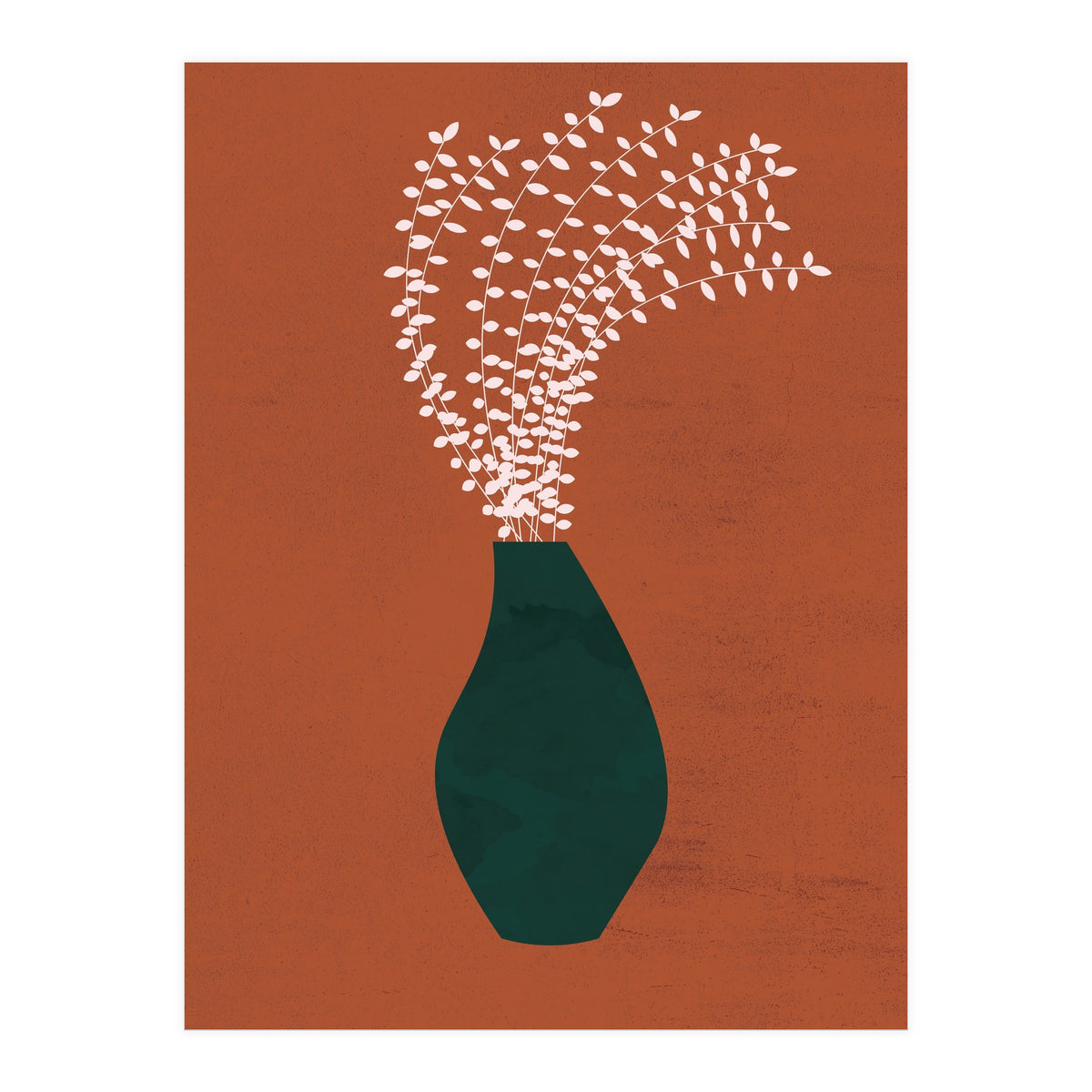 Terracotta Earth Tones Wall Decor Pottery Plant III (Print Only)