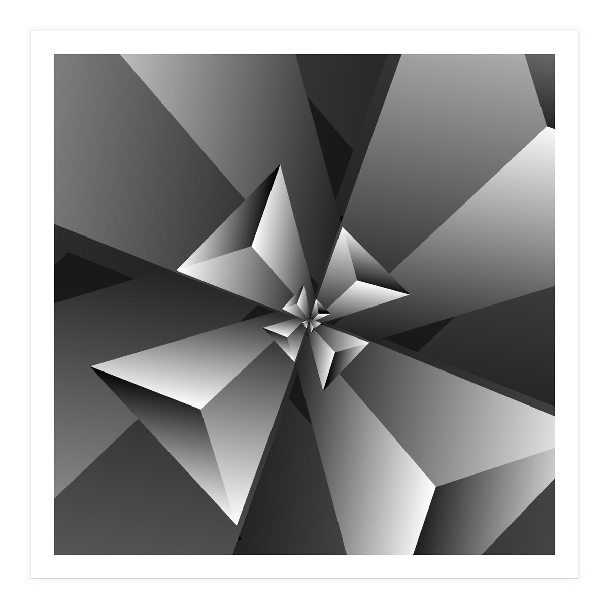 Blackish Trendy Triangle Pattern (Print Only)