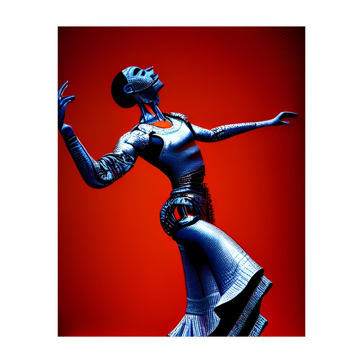 Robot Cyborg passionately dancing Flamenco (Print Only)