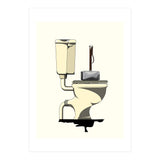 Thor's Hammer Mjolnir on the Toilet, funny bathroom humour (Print Only) thumbnail
