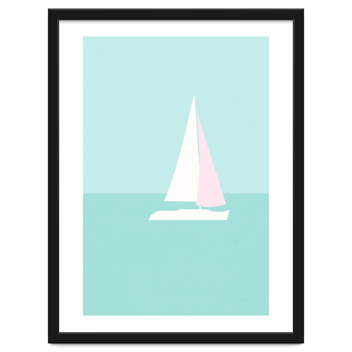Minimal Sailboat - Turquoise Coast