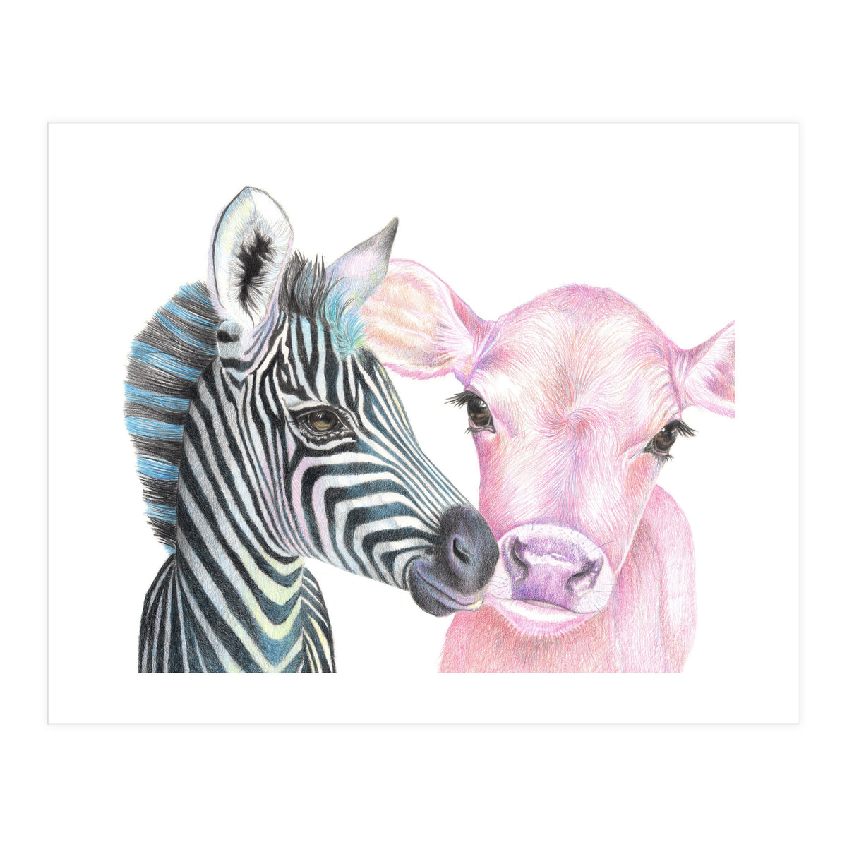 Zebra and Cow (Print Only)