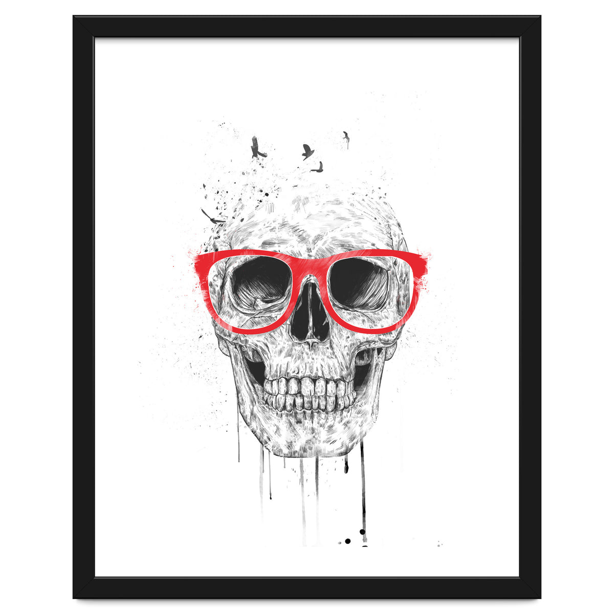Skull With Red Glasses