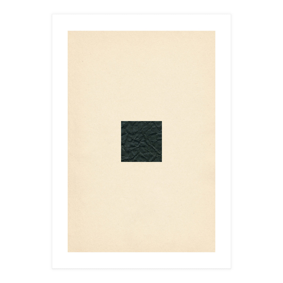 Minimal black square on beige (Print Only)