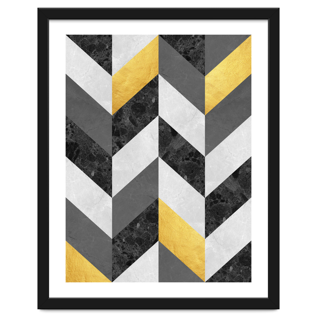 Chevron gold and marble