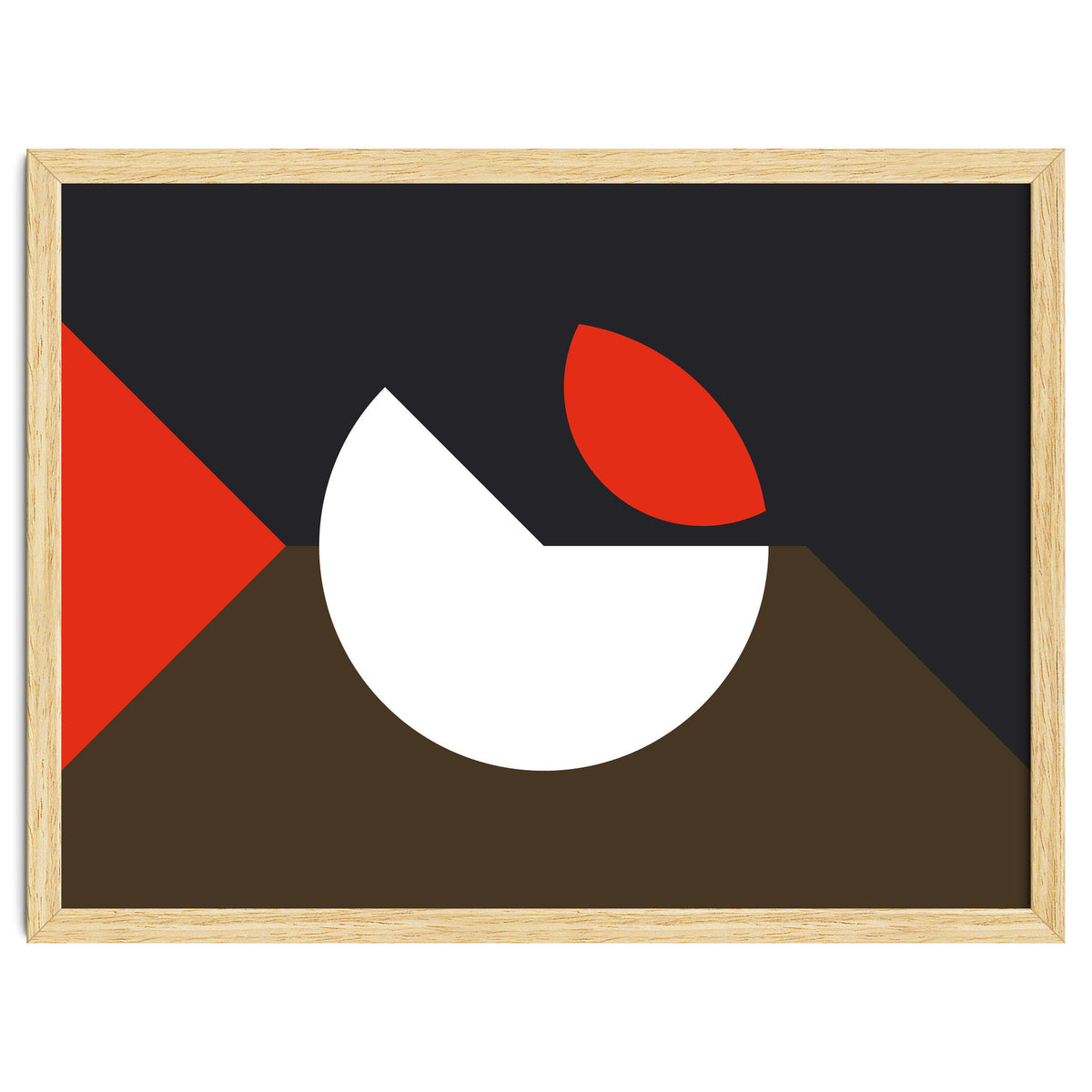 Geometric Shapes No. 10 - brown, dark blue & red