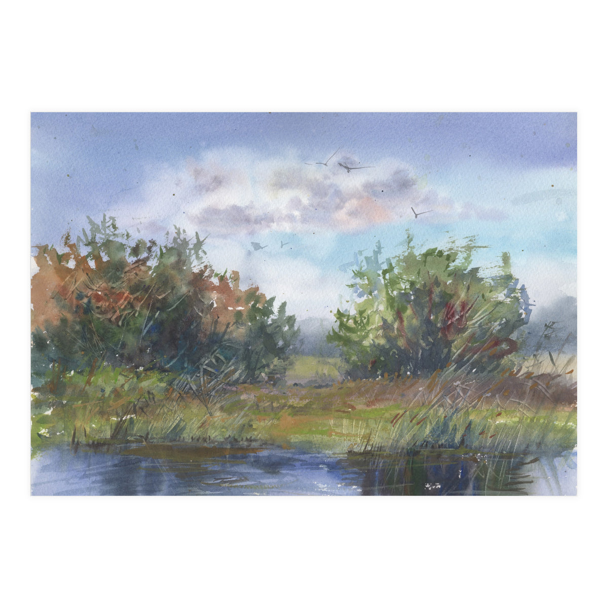 Watercolor Landscape Painting (Print Only)