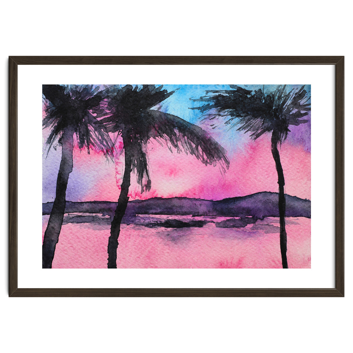 Tropical sunset || watercolor