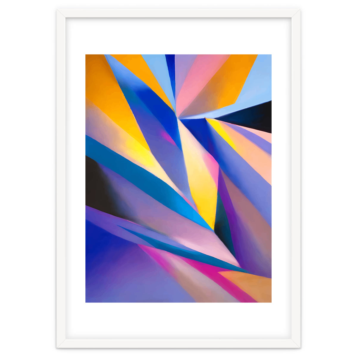 Painted Thoughts, Abstract Geometric Painting, Eclectic Maximalist Bohemian Shapes