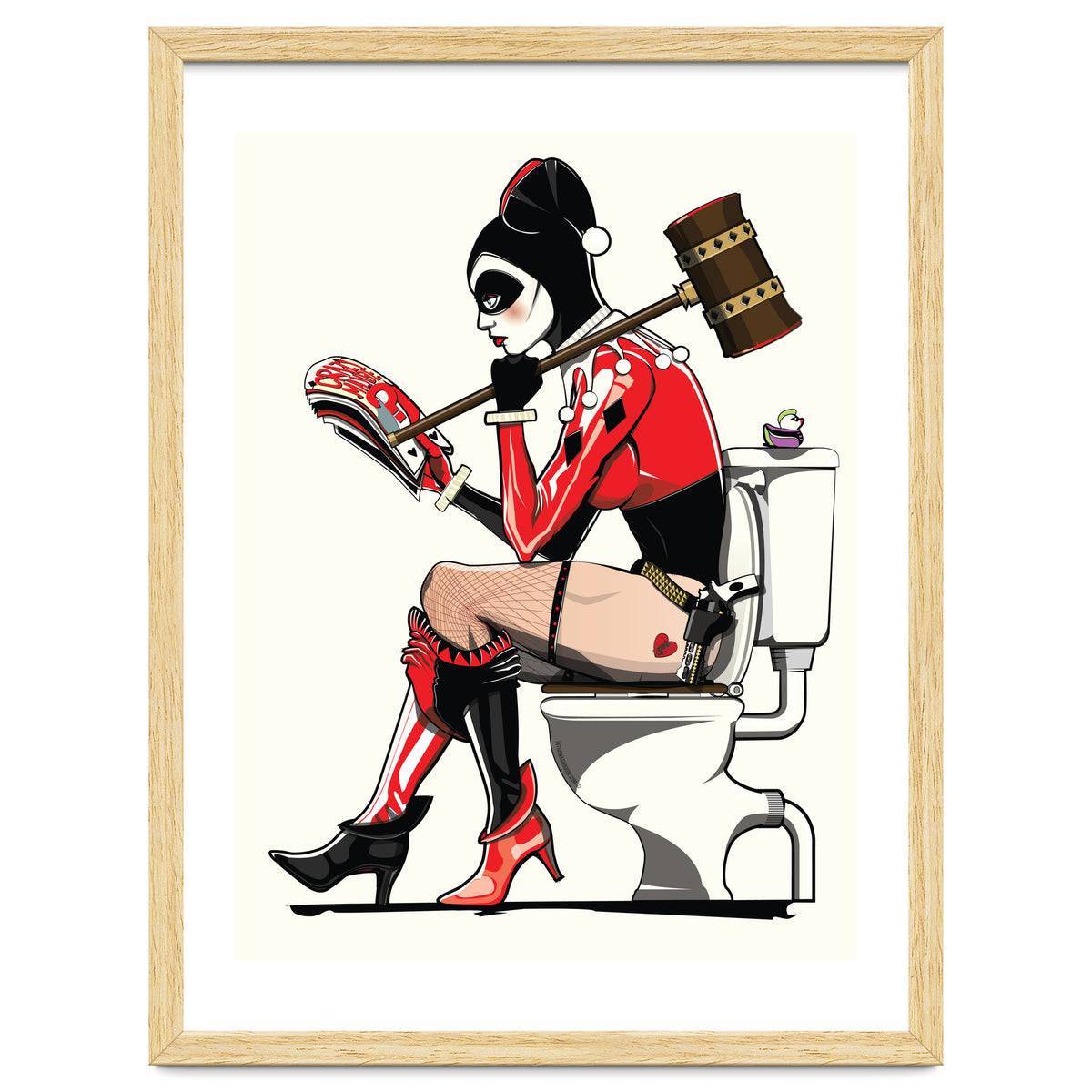 Harley Quinn on the Toilet, funny Bathroom Humour