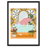 Piggie Bathing in Moroccan Style Bathroom