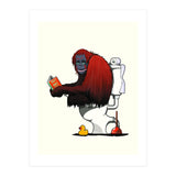 Orangutan on the Toilet, Funny Bathroom Humour (Print Only) thumbnail