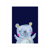 Woodland Bear On Navy (Print Only) thumbnail