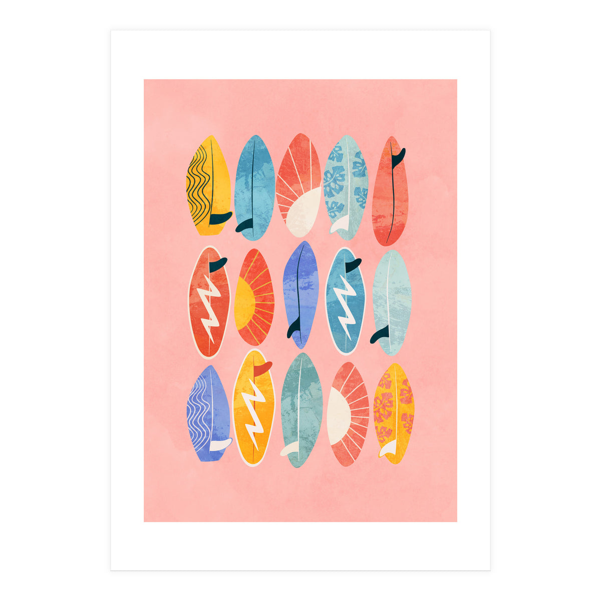 Surfing Board Pink (Print Only)