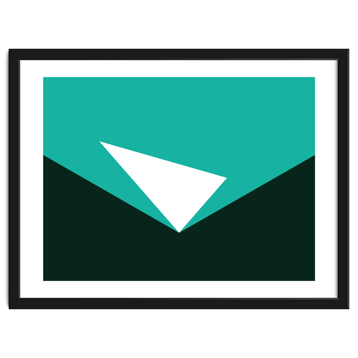 Geometric Shapes No. 57 - turquoise & black