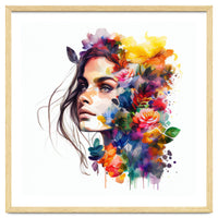 Watercolor Tropical Woman #18