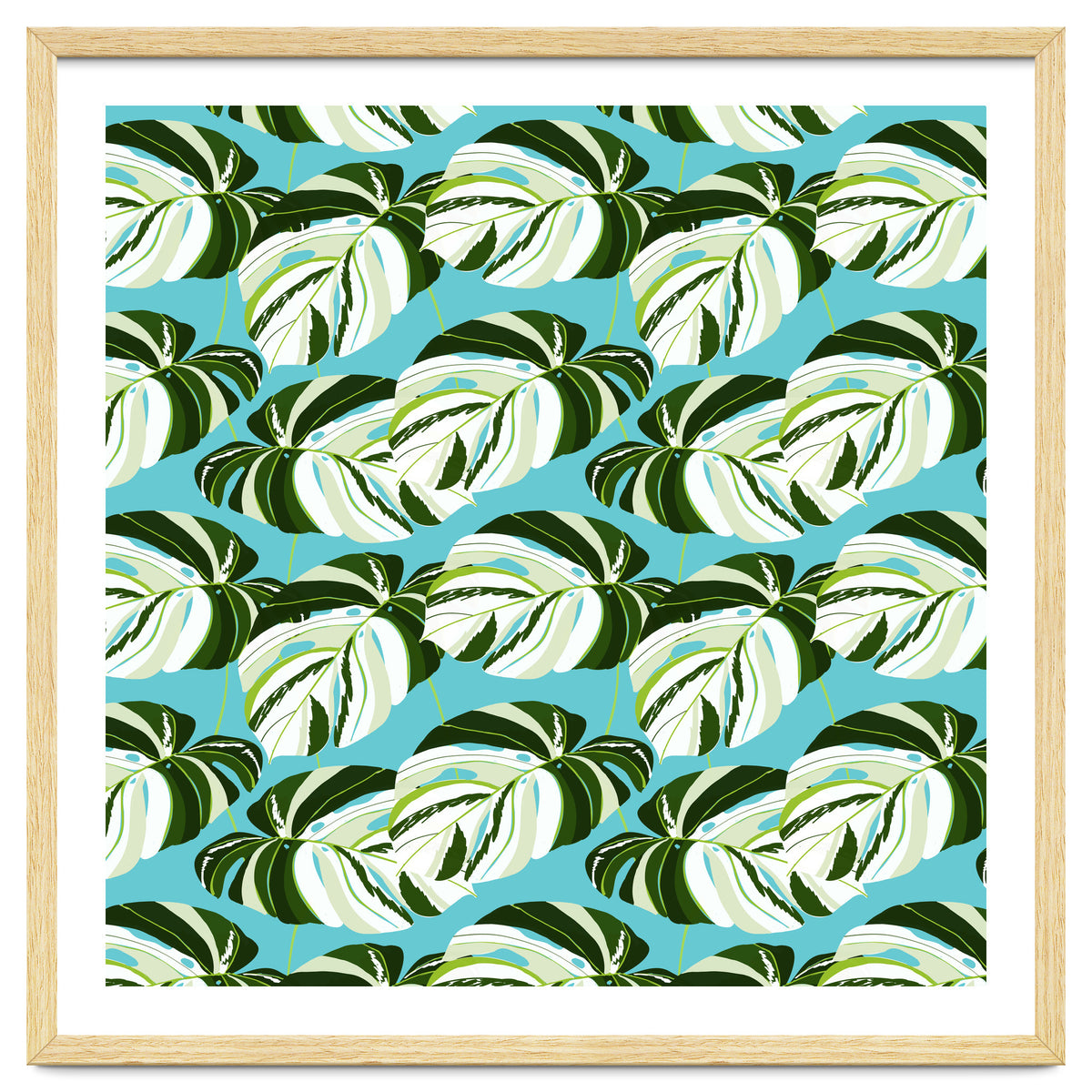 Summer Variegated Monstera | Rainforest Jungle botanical Plants Illustration | Boho Tropical Nature